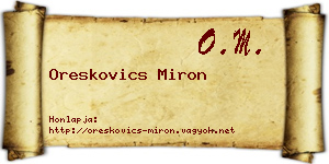 Oreskovics Miron névjegykártya